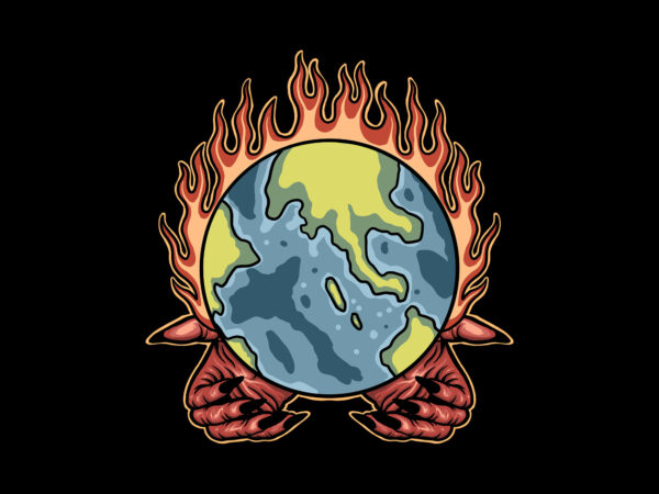 Global warming 2 t shirt design template