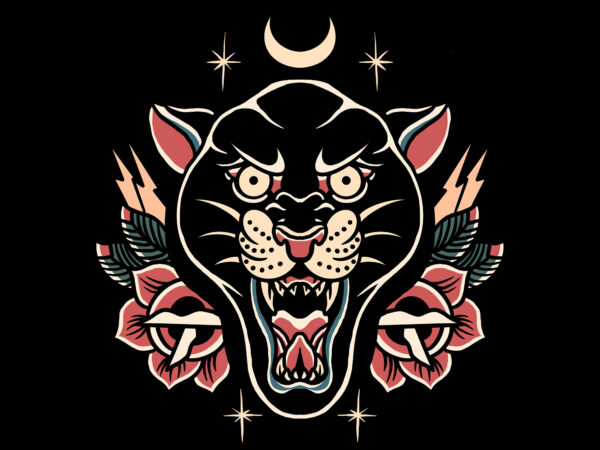 Roses panther t shirt design online