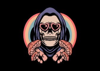 trippy grim streetwear t shirt designs for sale