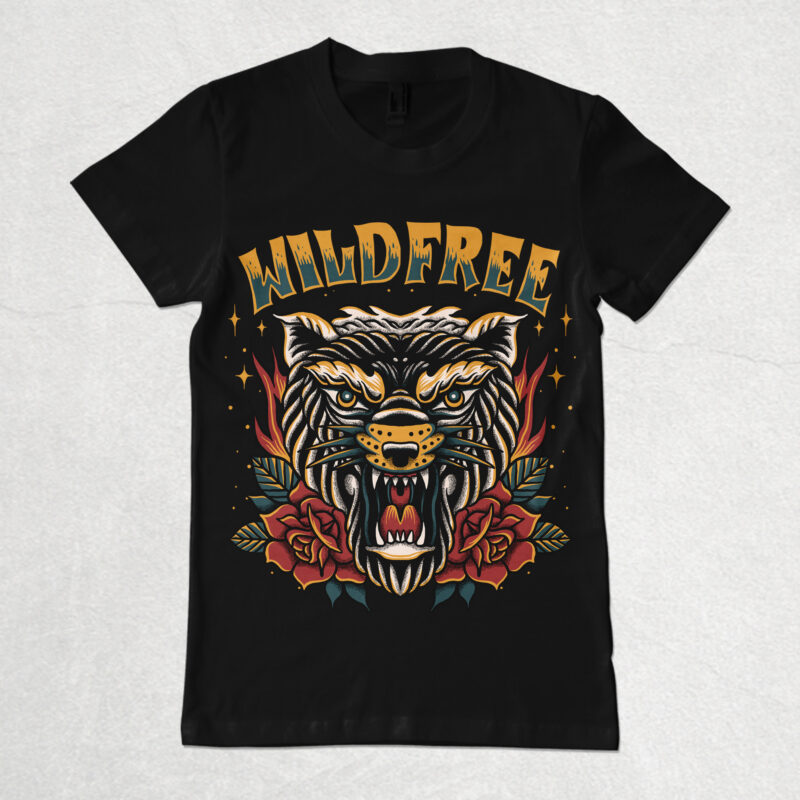 Wild Tiger T Shirt Design 5183591 Vector Art at Vecteezy