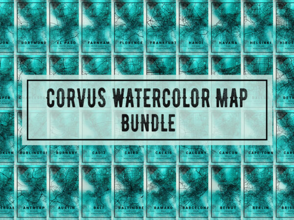 Corvus watercolor map bundle t shirt vector file