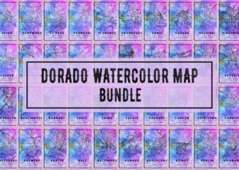 Dorado Watercolor Map Bundle t shirt vector illustration