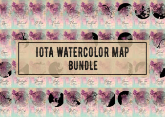 Iota Watercolor Map Bundle t shirt design for sale