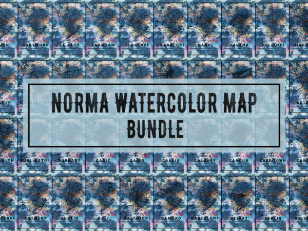 Norma watercolor map bundle T shirt vector artwork