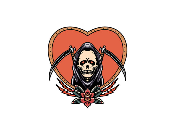 Grim love t shirt design template