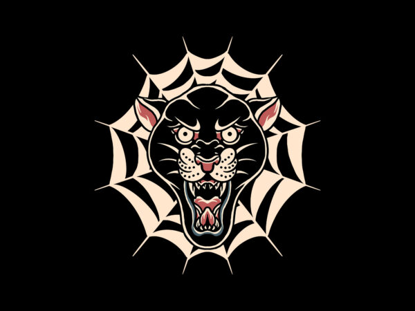 Web panther t shirt design for sale