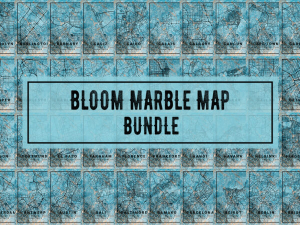 Bloom marble map bundle t shirt template