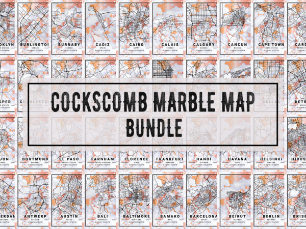 Cockscomb marble map bundle t shirt vector file