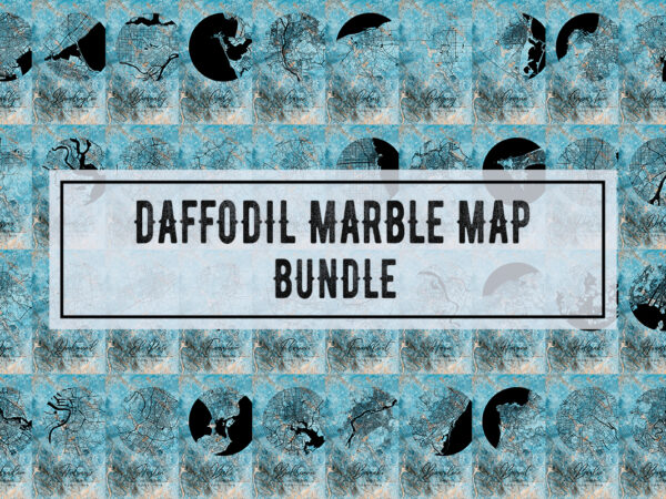 Daffodil marble map bundle t shirt vector illustration