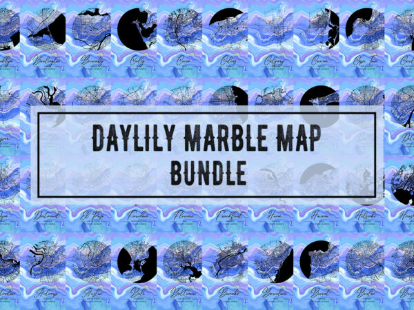 Daylily marble map bundle t shirt vector illustration