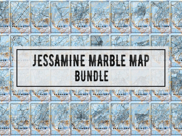 Jessamine marble map bundle vector clipart