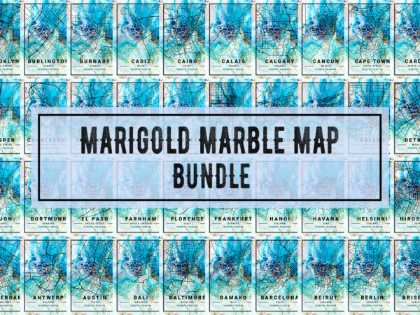 Marigold marble map bundle t shirt designs for sale