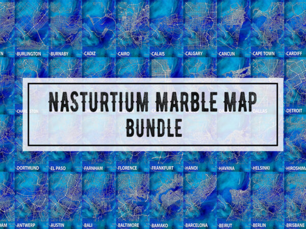 Nasturtium marble map bundle T shirt vector artwork