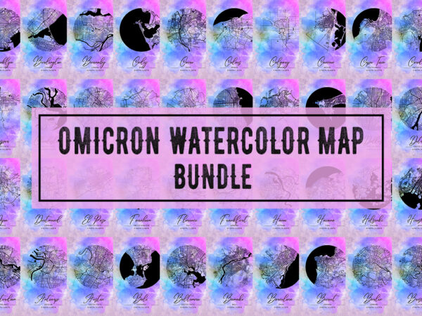 Omicron watercolor map bundle t shirt design online