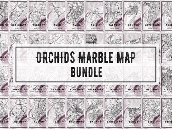 Orchids marble map bundle t shirt design online