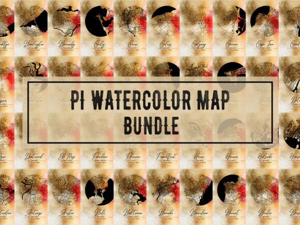 Pi watercolor map bundle t shirt illustration