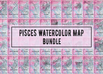 Pisces Watercolor Map Bundle t shirt illustration