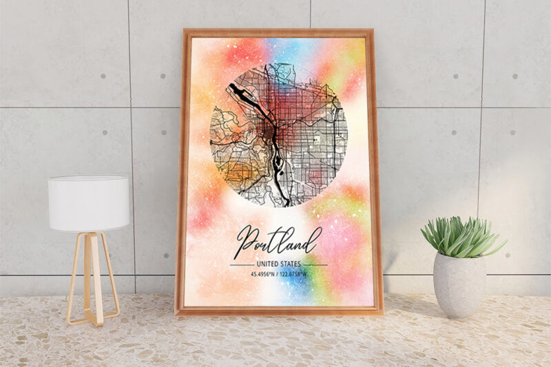 Psi Watercolor Map Bundle