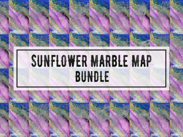 Sunflower marble map bundle t shirt template vector