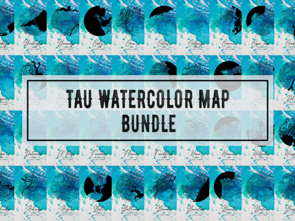 Tau watercolor map bundle t shirt designs for sale