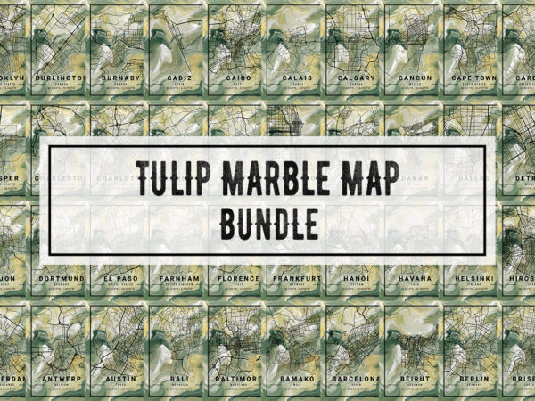 Tulip marble map bundle t shirt designs for sale