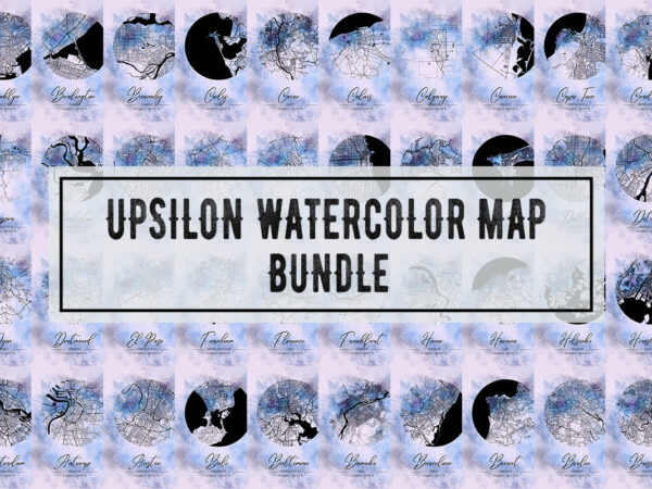 Upsilon watercolor map bundle t shirt vector graphic