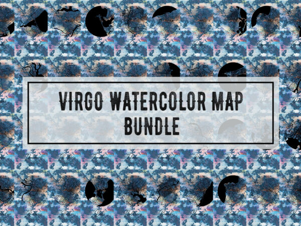 Virgo watercolor map bundle t shirt vector art