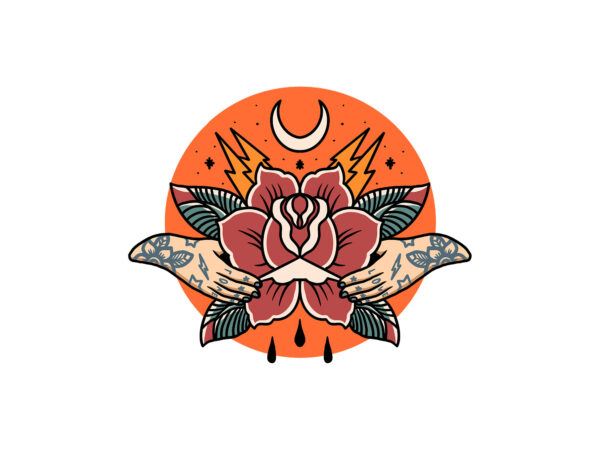 Rose tattoo t shirt design online