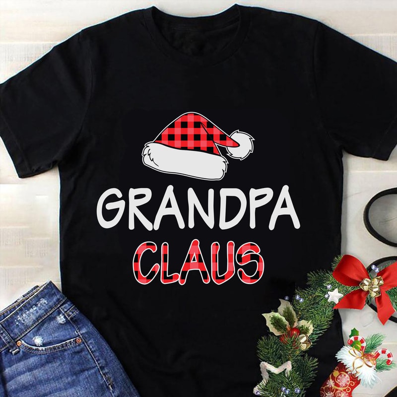 -Red Plaid Grandpa Claus Svg, Christmas Svg, Tree Christmas Svg, Tree ...