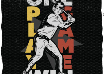 Baseball player with a bat, t-shirt design