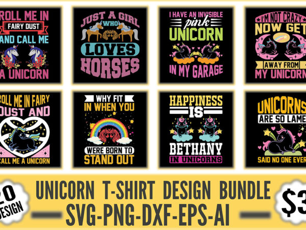 Unicorn t-shirt design bundle