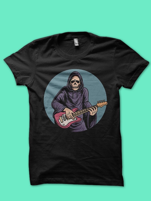 grim reaper playing bass