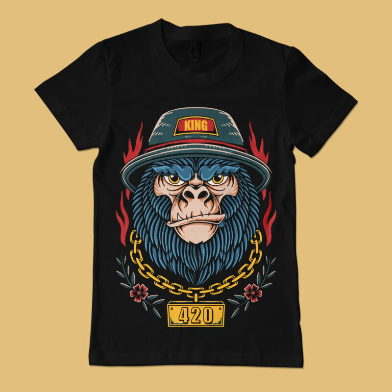 Monkey rap style tshirt template