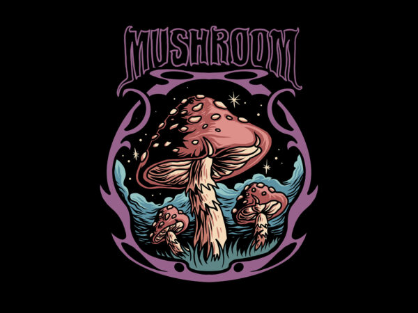 Mushroom t shirt designs for sale