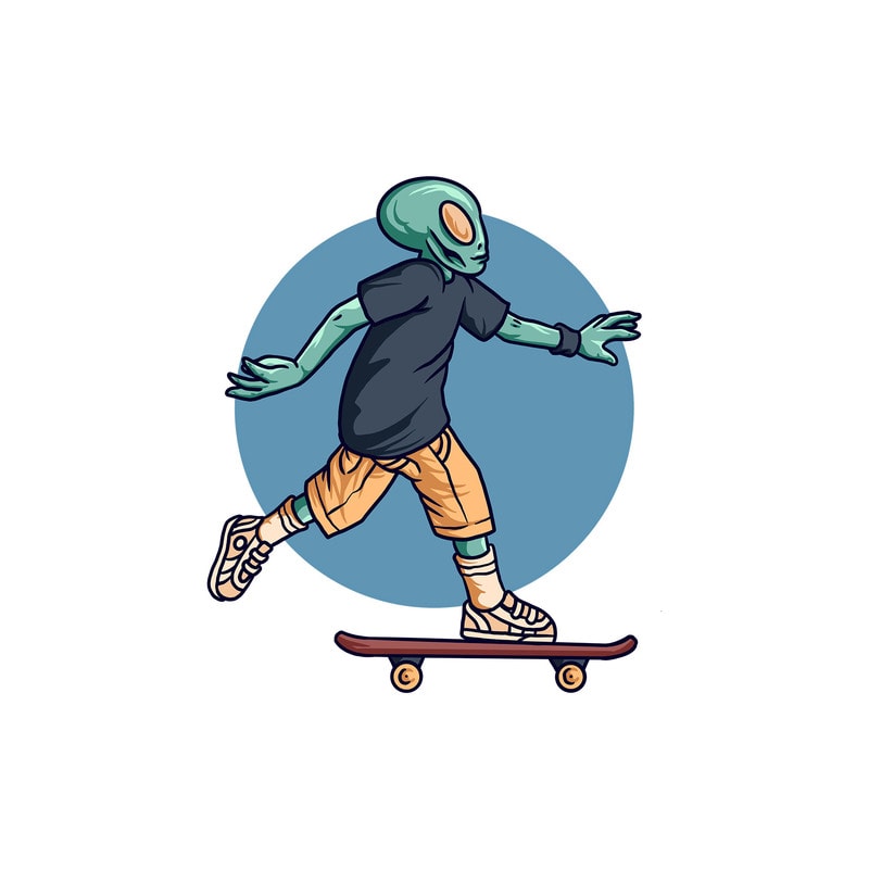 skateboarding alien - Buy t-shirt designs