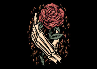 death rose t shirt vector illustration