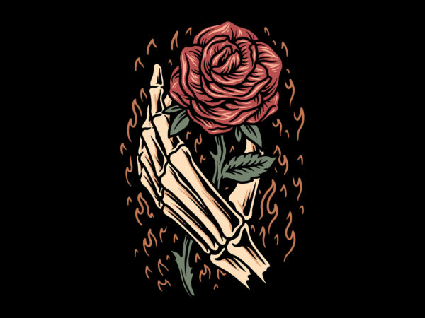 Death rose t shirt vector illustration