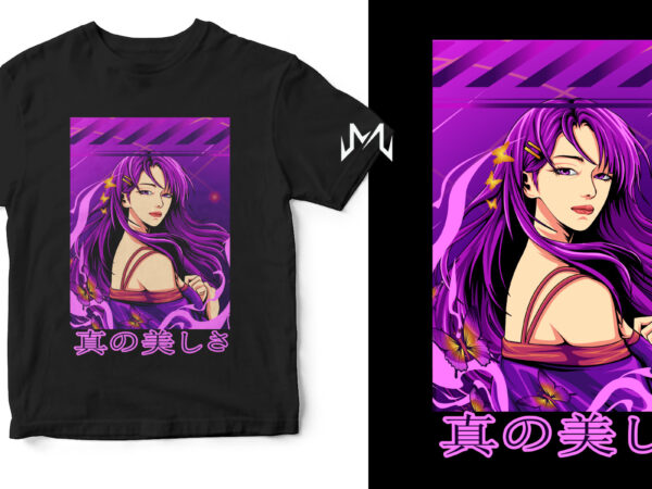 Real beauty anime girl t shirt design online