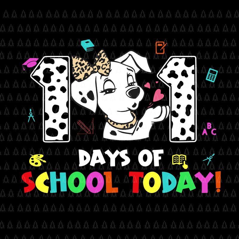 Adorable 101 Days School Dabbing Dalmatian Dog Cute 100 Days Teacher  T-Shirt 