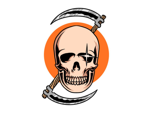 Death skull t shirt vector illustration