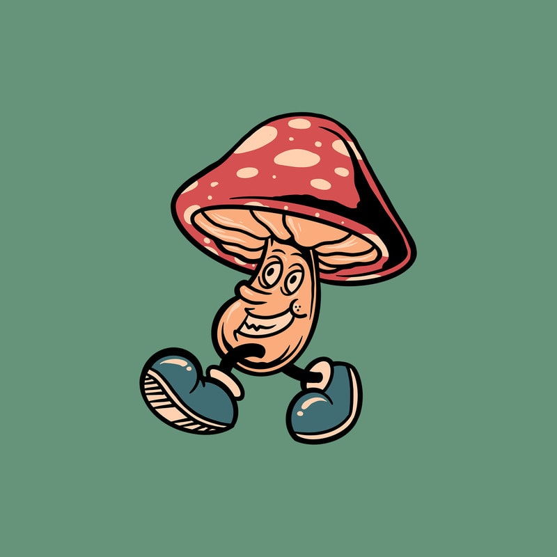 walking mushroom cartoon  Buy tshirt designs