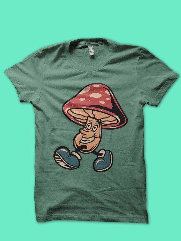 walking mushroom cartoon