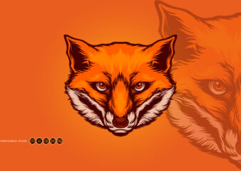 Head Foxy Sport Mascot Logo Illustrations