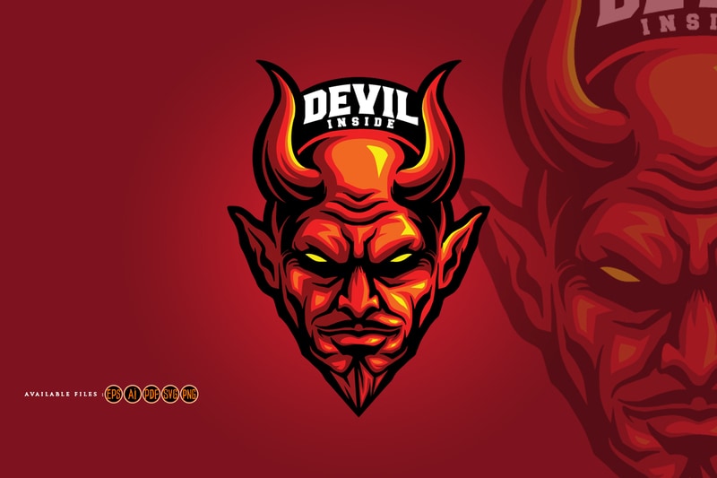 Devil head. Красный дьявол. Дьявол logo. Логотип сатаны. Дьявол вектор.