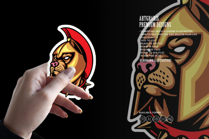 Spartan Knight Angry Bulldog Mascot Logo