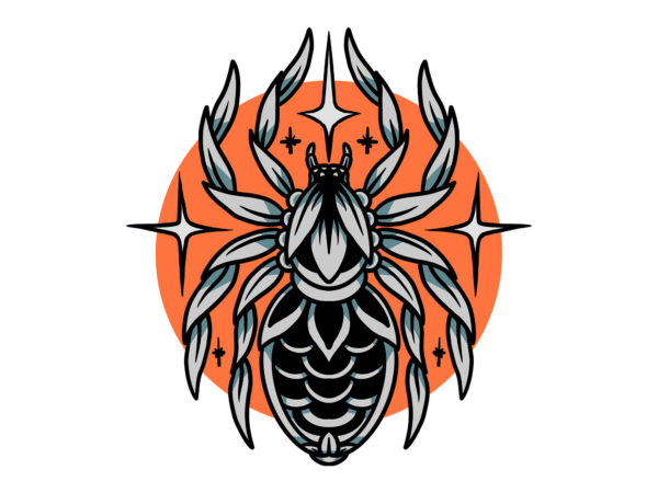 Oldschool spider t shirt design online