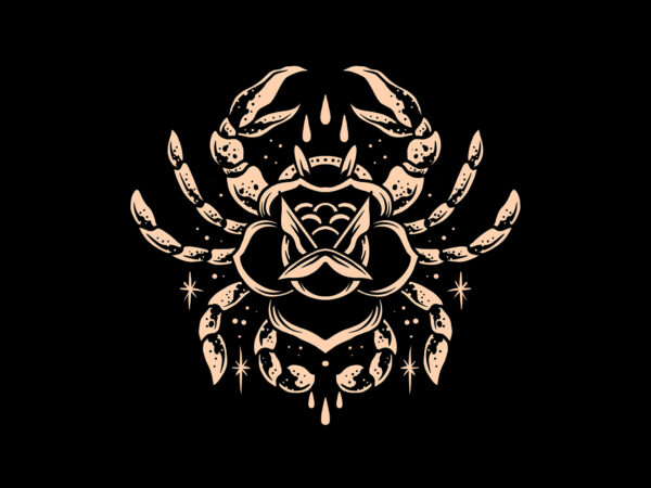 Rose crab t shirt design online