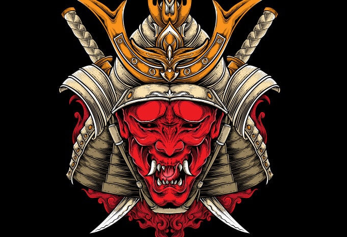 Oni Samurai commercial use t-shirt design - Buy t-shirt designs