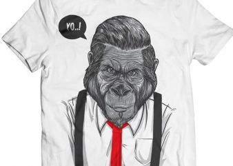 Slick Ape – Gorilla Business tshirt design vector