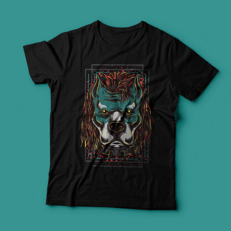 Handsome Pitbull vector t-shirt design for commercial use - Buy t-shirt ...